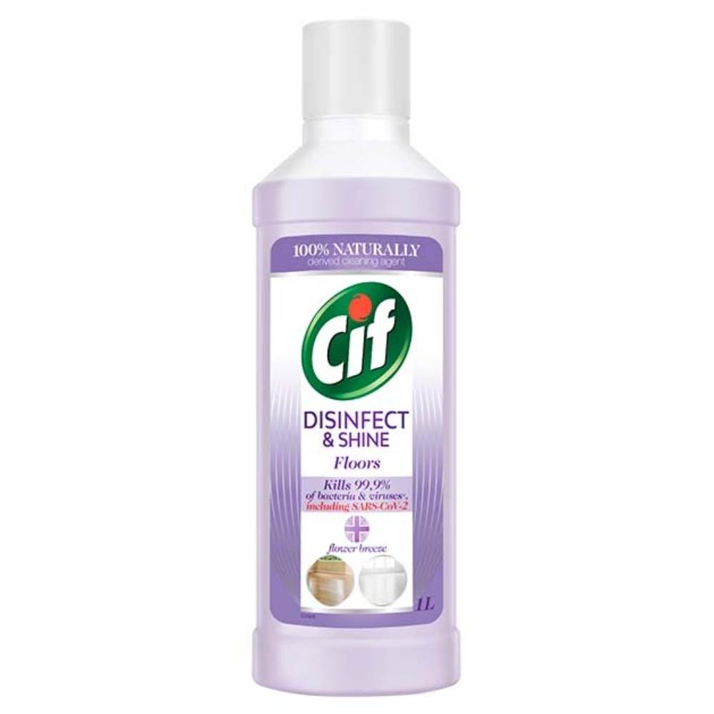 Solutie Dezinfectanta pentru Curatare Podele Cif Disinfect &amp; Shine Flower Breeze, 1 L