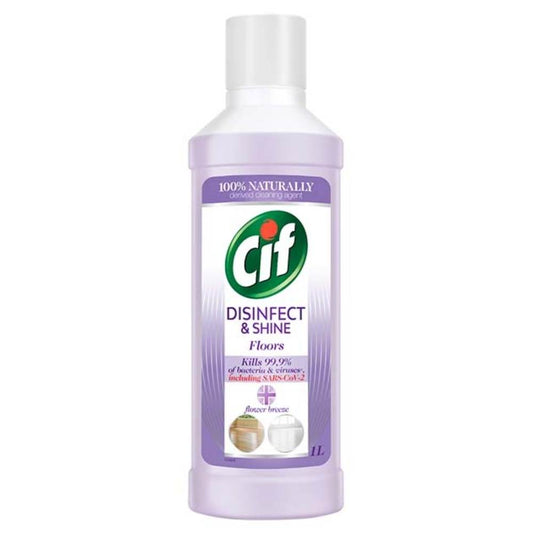 Solutie Dezinfectanta pentru Curatare Podele Cif Disinfect &amp; Shine Flower Breeze, 1 L