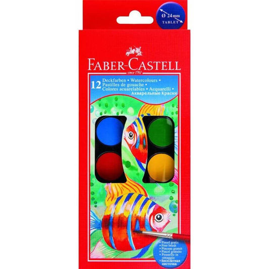 Acuarele cu Pensula Faber-Castell Connector, 30 mm, 12 Culori, Faber Castell Acuarele, Acuarele Scoala, Culori pentru Pictat, Acuarele Pictura, Paleta de Acuarele, Set Culori Acuarele, Acuarele Scoala, Materiale de Pictura, Accesorii Pictura