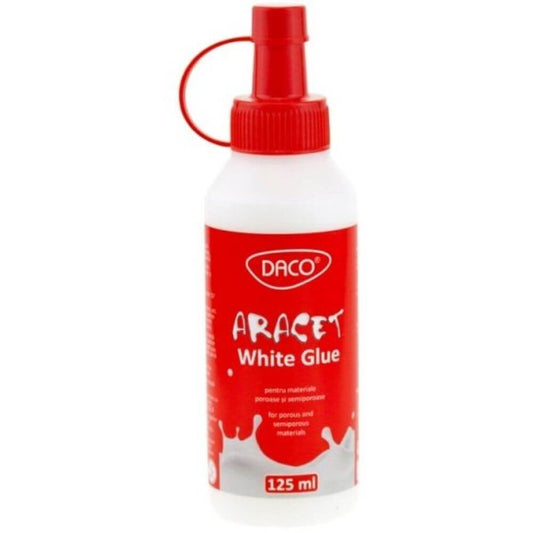 Aracet DACO, 125 ml, Alb, Uscare Rapida, Aracet Alb DACO, Araceturi, Aracet pentru Lipit Hartie, Plastic si Lemn, Aracet pentru Scoala, Aracet pentru Lucru Manual, Aracet Scolar, Lipici Aracet, Lipiciuri Aracet