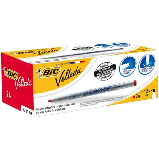 Set 24 Markere, BIC Velleda 1721, Rosii, Marker BIC, Marker BIC ECO, Marker ECO, Markere Eco, BIC Eco, BIC Eco Velleda, Eco Velleda 1721, Marker Velleda 1721, Marker Tabla, Marker de Scris, Marker Set, Markere Whiteboard, Markere Tabla Magnetica