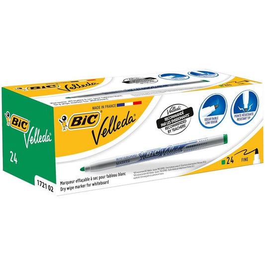 Set 24 Marker BIC Velleda 1721, Verzi, Marker BIC, Marker BIC ECO, Marker ECO, Markere Eco, BIC Eco, BIC Eco Velleda, Eco Velleda 1721, Marker Velleda 1721, Marker Tabla, Marker de Scris, Marker Set, Markere Whiteboard, Markere Tabla Magnetica