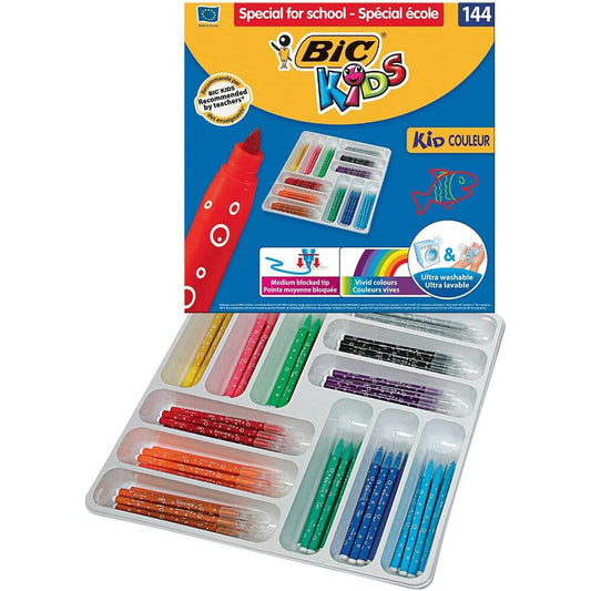 Set 144 Carioci Ultralavabile BIC Kid Couleur, Culori Asortate, Carioci BIC, Carioci Colorate, Carioci Ultralavabile, Set Carioci Colorate, Set Carioci Ultralavabile, Carioci de Colorat, Marker Colorat, Markere Colorate