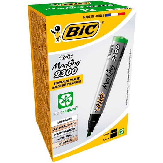 Set 12 Markere Permanente BIC 2300, Verzi, Marker BIC, Marker BIC Permanent, Marker Permanent, BIC Permanent, Markere BIC, Markere Permanente, Markere BIC Permanente, Marker de Scris, Accesorii de Scris, Instrumente de Scris