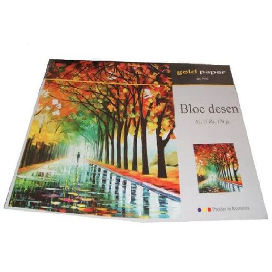 Bloc pentru Desen, Format A3, 15 File, 170 g/mÂ² - Caiet pentru Arte Plastice