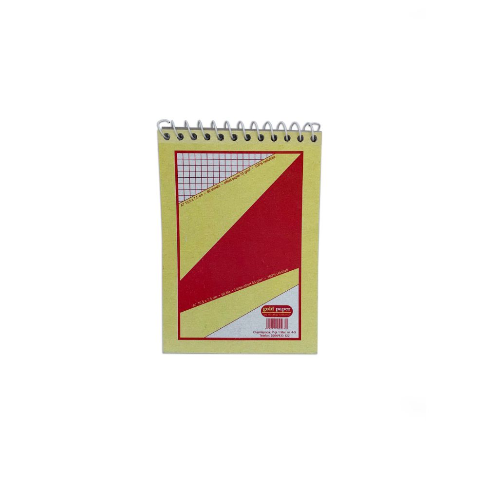 Set 10 Bloc Notes A7 Matematica, 60 File cu Spira Metalica, Hartie Offset 55 g/mÂ², Caiet de Notite, Carnetel Birou, Rechizite Scolare, Carnetele Scoala