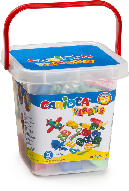 Kit 3 Culori X 150gr Plastilina + 41 Forme Modelaj + Accesorii, Carioca Plasty