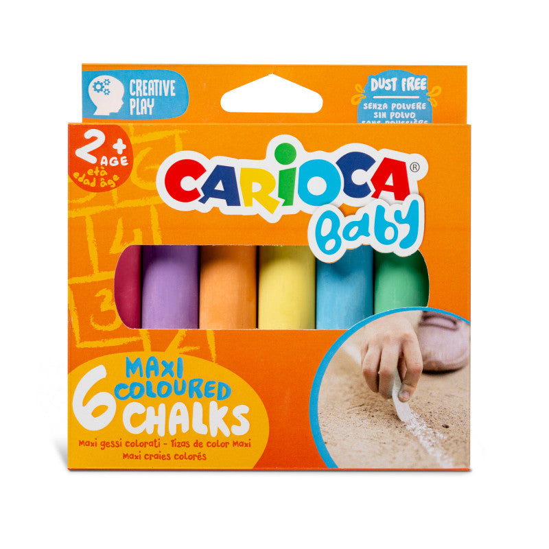 Creta Colorata, 6 Culori/set, Carioca Baby Maxi