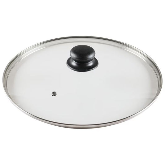 Capac din Sticla Termorezistenta pentru Acoperit Oale si Tigai, Diametru 18 cm, Maner din Plastic