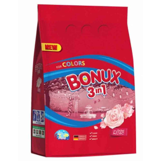 Detergent Automat Bonux 3 in 1 Trandafir, 20 Spalari, 2 Kg