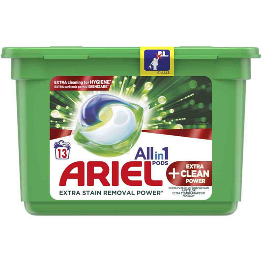 Detergent de Rufe Capsule Ariel All in One PODS Plus Ultra Oxi Effect, 13 Spalari