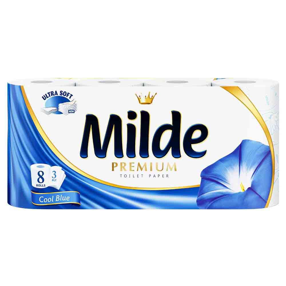 Hartie Igienica Milde Cool Blue, 3 Straturi, 8 Role/Bax