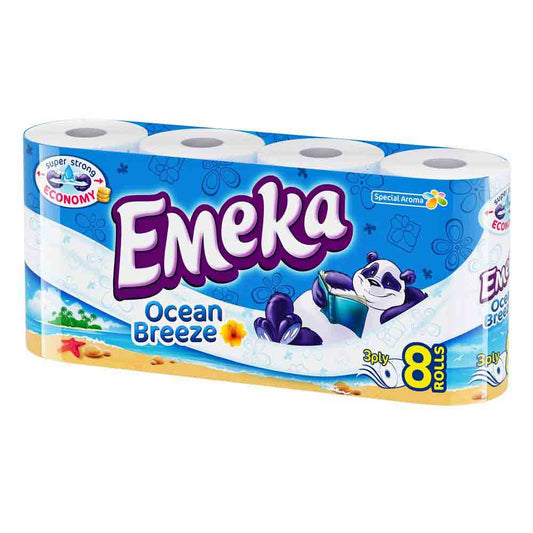 Hartie Igienica Emeka Ocean Breeze, 3 Straturi, 8 Role/Bax