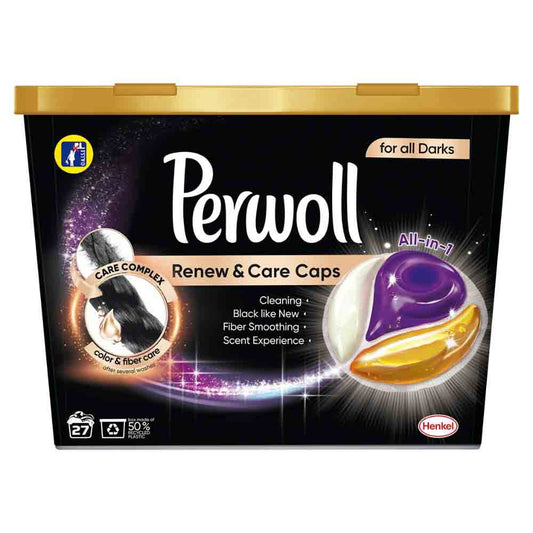 Detergent Capsule Perwoll Renew &amp; Care, Black, 27 Spalari
