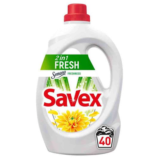 Detergent Lichid Savex 2 in 1 Fresh., 40 Spalari, 2,2 L