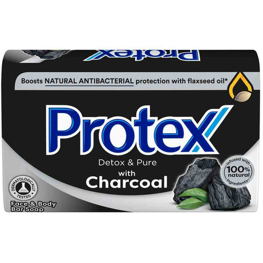 Sapun Solid Protex Detox &amp; Pure Charcoal cu Ingredient Natural Antibacterian, 90 g