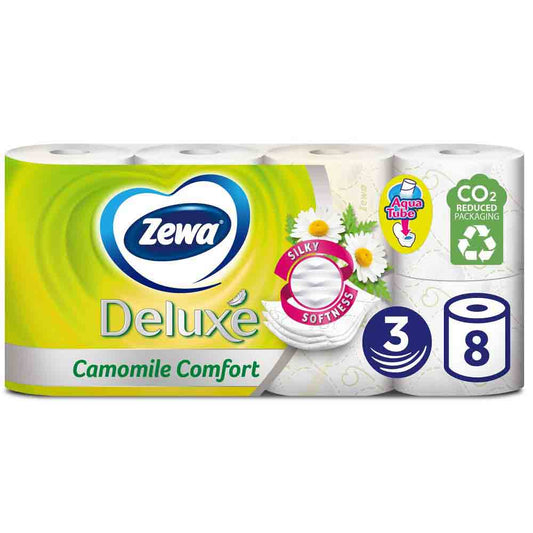 Hartie Igienica Zewa Deluxe Camoile, 3 Straturi, 8 Role/Bax