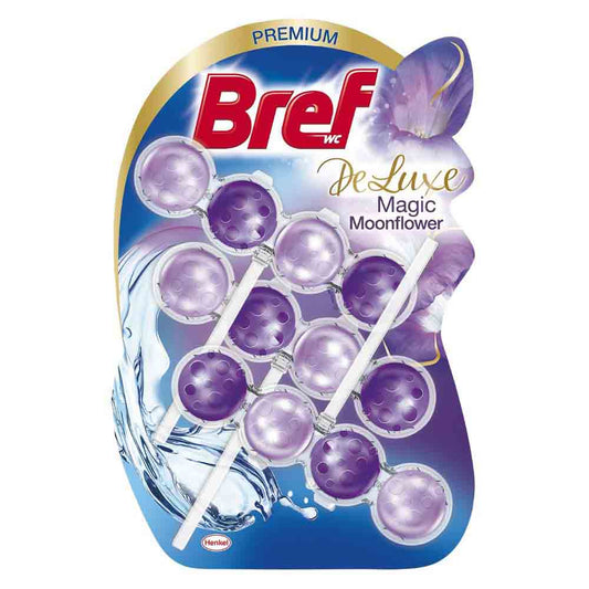 Odorizant Toaleta Bref DeLuxe Magic Moonflower, 3 x 50 g