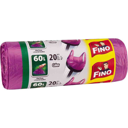 Saci Menajeri Colorati cu Manere Fino, HD 60 L, 20 Buc