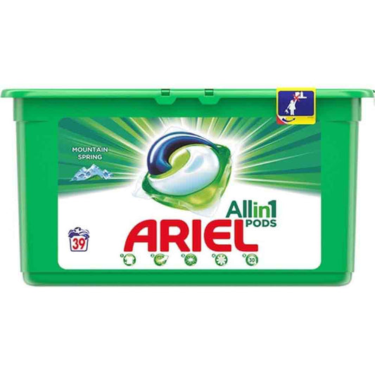Detergent de Rufe Capsule Ariel All in One PODS Mountain Spring, 39 Spalari