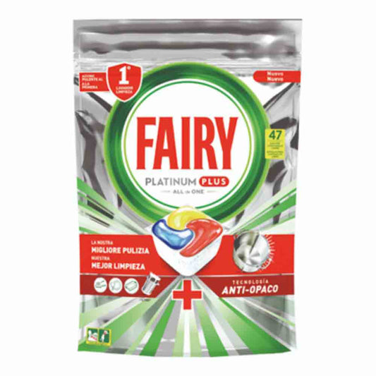 Detergent Tablete pentru Masina de Spalat Vase, Fairy Platinum Plus Lemon, 47 Capsule