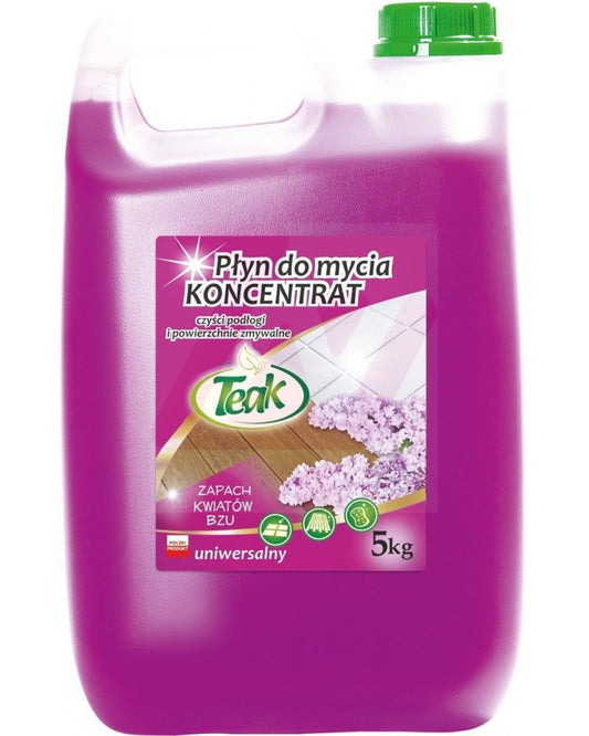 Detergent Lichid Universal, 5 Litri, Pentru Toate Tipurile De Pardoseli, Teak - Lilac - Mov