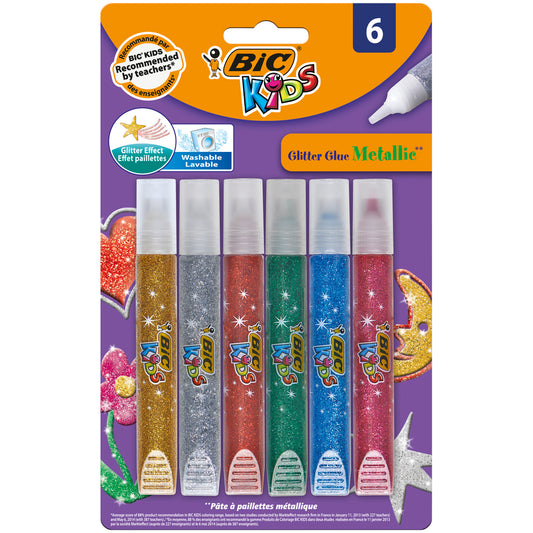Set lipici cu sclipici Bic, 6 culori blister