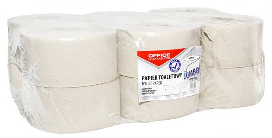 Hartie Igienica Gri, 120m - 1 Strat, 12 Role/bax, Office Products Jumbo - Hartie Reciclata