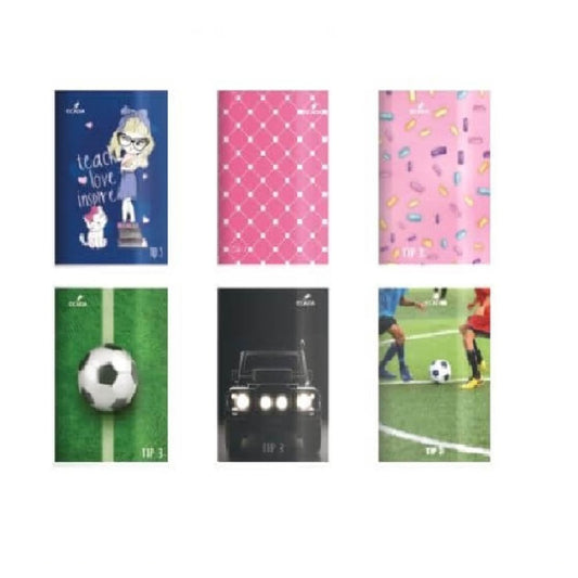 Set 12 Caiete A5 Tip 3 ECADA, 24 File, 70 g/mÂ², Coperta Policroma, Caiete Scoala A5 Tip 3, Caiete A5 Scolari, Set Caiete A5 Tip 3, Caiete Tip 3 cu 24 File, Caiete Set Caiete A5 Scoala, Caiete A5 Tip 3 pentru Scoala Primara, Caiete Tip 3 pentru Elevi