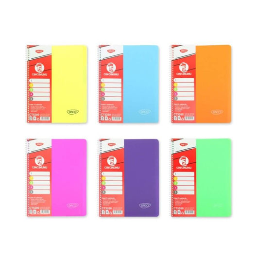Caiet A4 Universal DACO, 200 File, Spiralat, 70 g/mÂ², Coperta Plastic, Caiet A4 Spiralat, Caiete Scolare Spiralate, Caiete cu Spirala, Caiete Spira, Caiete A4 cu Separatoare, Caiete Spiralate 200 File, Caiete A4 cu 200 File, Caiete Studentesti