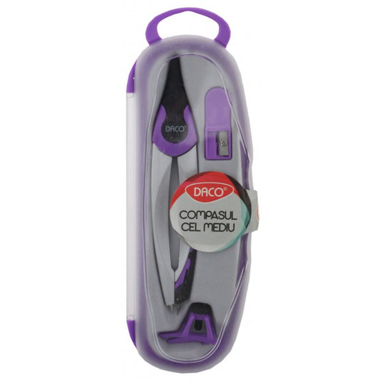 Compas Metalic Cel Mediu Daco, 3 Accesorii, Compas Matematica, Compas Scolar, Compas pentru Scoala, Compas pentru Scolari, Compas pentru Geometrie, Compas Desen Tehnic, Rechizite Scolare, Instrumente Geometrie