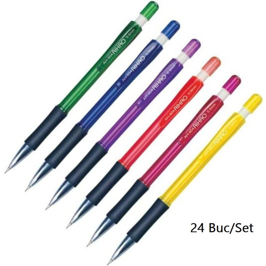 Set 24 Creioane Mecanice AIHAO, 0.5 mm, Corp de Plastic cu Radiera, Creioane Mecanice 0.5 mm, Creioane Mecanice cu Mecanism, Creioane Mecanice pentru Desen, Set Creioane Mecanice, Creion Mecanic, Creioane pentru Schite si Grafica, Creioane Desen Tehnic