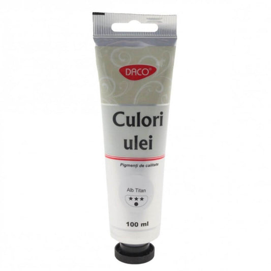 Vopsea Ulei Alb Titan DACO, 100 ml, Culoare Ulei, Vopsele Ulei, Acuarele, Culori Ulei, Vopsea Ulei, Culori pentru Pictura, Culori Ulei Alb Titan, Vopsele Ulei Alb Titan, Culori de Ulei