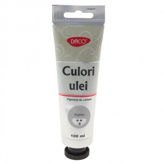Vopsea Ulei Argintiu DACO, 100 ml, Culoare Ulei, Vopsele Ulei, Acuarele, Culori Ulei, Vopsea Ulei, Culori pentru Pictura, Culori Ulei Argintiu, Vopsele Ulei Argintiu,  Culori de Ulei