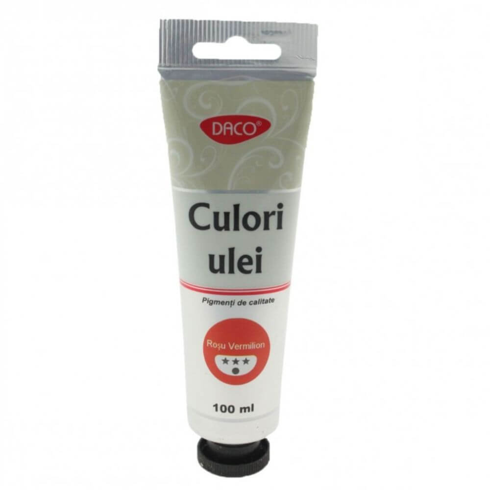 Vopsea Ulei Rosu Vermilion DACO, 100 ml, Culoare Ulei, Vopsele Ulei, Acuarele, Culori Ulei, Vopsea Ulei, Culori pentru Pictura, Culori Ulei Rosu Vermilion, Vopsele Ulei Rosu Vermilion, Culori de Ulei