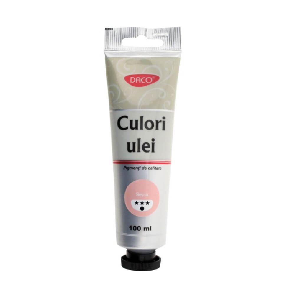 Vopsea Ulei Sepia DACO, 100 ml, Culoare Ulei, Vopsele Ulei, Acuarele, Culori Ulei, Vopsea Ulei, Culori pentru Pictura, Culori Ulei Sepia, Vopsele Ulei Sepia, Culori de Ulei