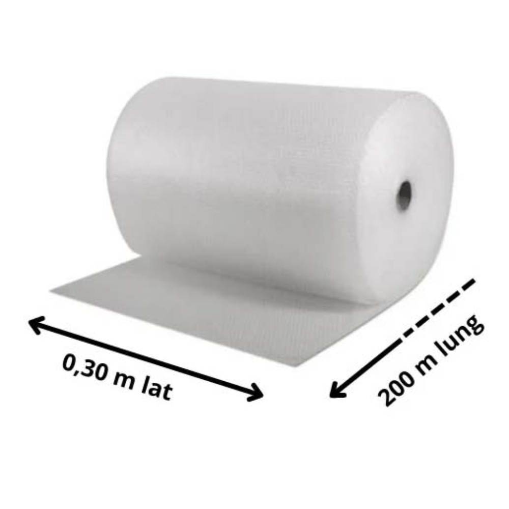 Folie cu Bule Mici, Latime Rola 30 cm, Grosime Folie 60 g/mÂ², Lungime 200 m, Dimensiune Bula 1 cm
