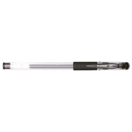 Pix Transparent Cu Gel, Rubber Grip, 0.5 Mm, Cerneala Rezistenta La Apa, Donau - Negru