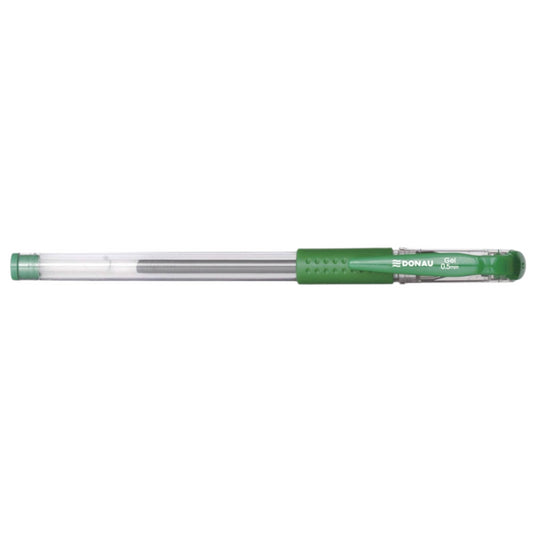 Pix Transparent Cu Gel, Rubber Grip, 0.5 Mm, Cerneala Rezistenta La Apa, Donau - Verde