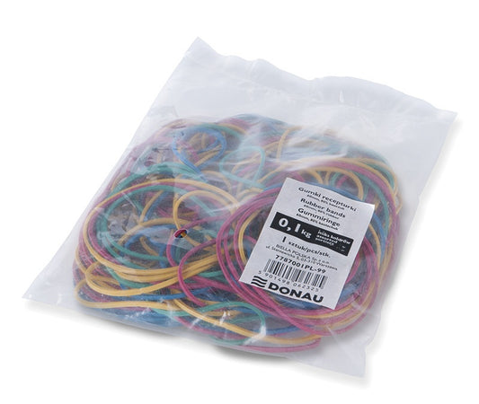 Elastice Pentru Bani, 100g/punga, D 57 X 1,5mm, Donau - Culori Asortate