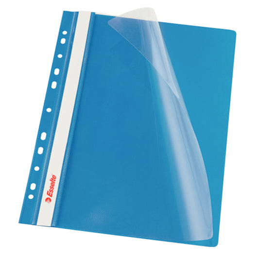 Dosar Plastic cu Sina si Multiperforatii Esselte, Albastru, Dosar din Plastic Colorat, Dosar cu Sina pentru Documente, Dosar cu Sina Ieftin, Dosar Esselte pentru Hartii, Dosar Multiperforatii Colorat