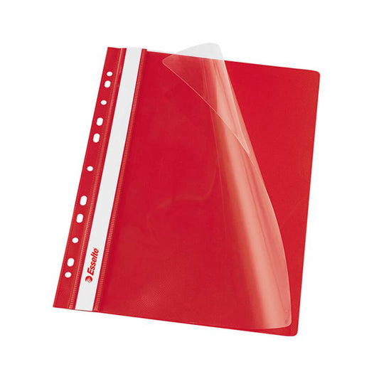 Dosar Plastic cu Sina si Multiperforatii Esselte, Rosu, Dosar din Plastic Colorat, Dosar cu Sina pentru Documente, Dosar cu Sina Ieftin, Dosar Esselte pentru Hartii, Dosar Multiperforatii Colorat