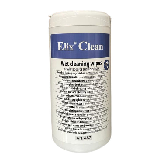 Servetele Umede Pentru Curatare Table Albe Pentru Scris, 100/tub, Elix Clean