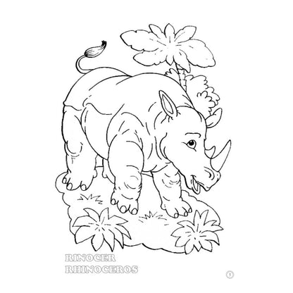 Desene Mari pentru Cei Mici, Animale Salbatice din Jungla, Carte de Colorat B5