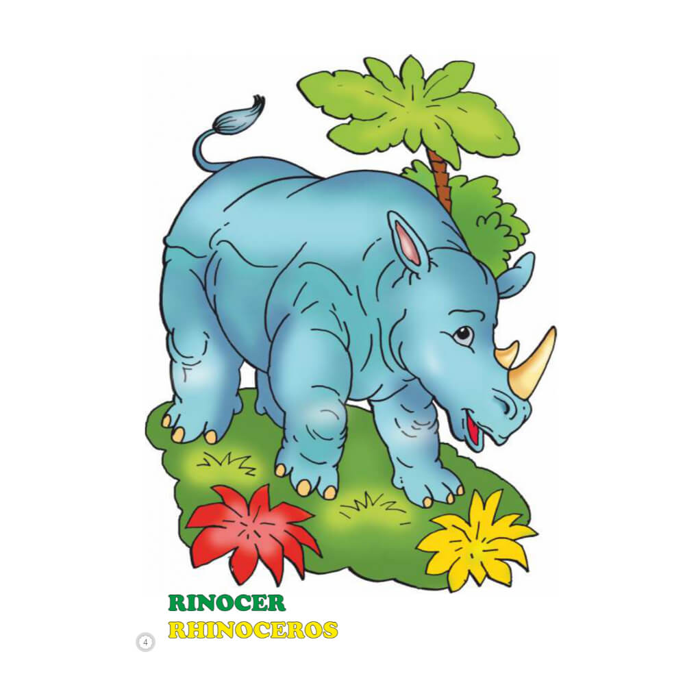 Desene Mari pentru Cei Mici, Animale Salbatice din Jungla, Carte de Colorat B5