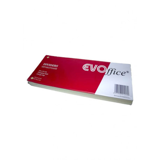 Separatoare din Carton EVOffice, Dimesiune 10x24 cm, 100 File/Set, Culoare Galben
