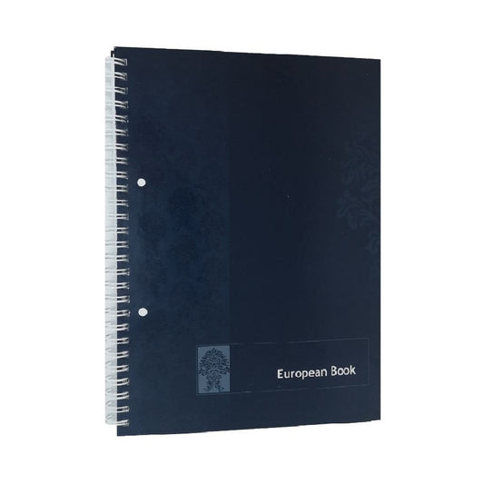Caiet European Book A5 Dictando cu Dublu Spira Metalica, 80 File, Coperta Policromie Albastra, Caiet Spiralat Dictando, Caiete Tip Agenda