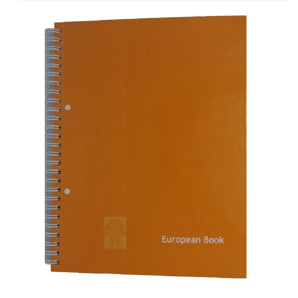 Caiet European Book A4 Dictando cu Dublu Spira Metalica, 80 File, Coperta Policromie Portocaliu, Caiet Spiralat de Romana, Caiete Tip Agenda