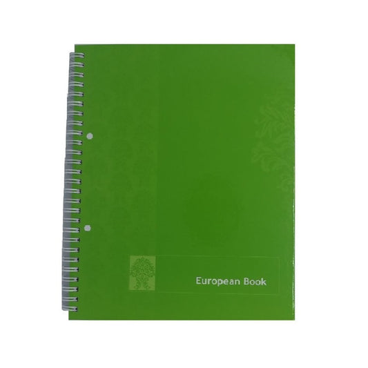 Caiet European Book A5 Dictando cu Dublu Spira Metalica, 80 File, Coperta Policromie Verde, Caiet Spiralat de Romana, Caiete Tip Agenda