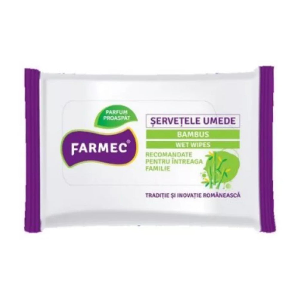 Servetele Umede Farmec Bambus, 15 Buc/Pachet